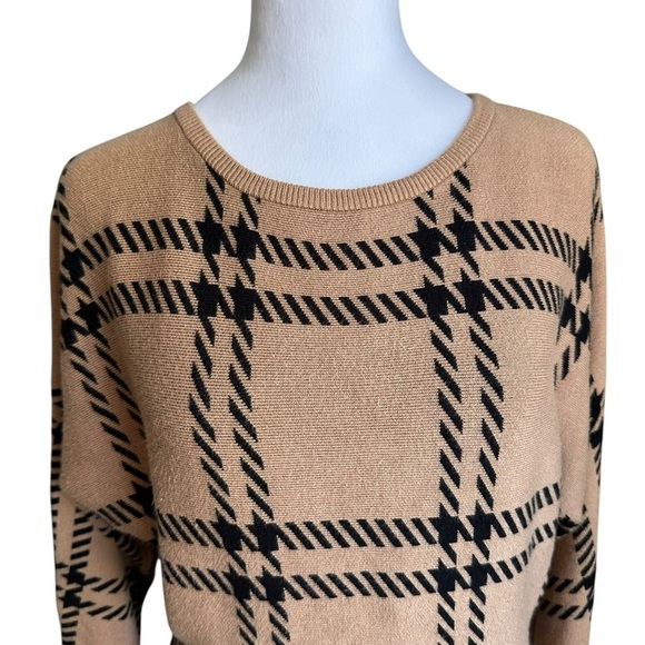 Express Women's Size SP Sweater Top Long Sleeve Striped Brown/black - Picture 4 of 16
